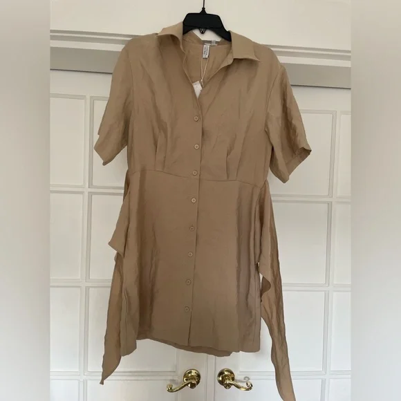 NWT & Other Stories Button-Down Wrap Dress Mini Size 10 - Picture 2 of 6